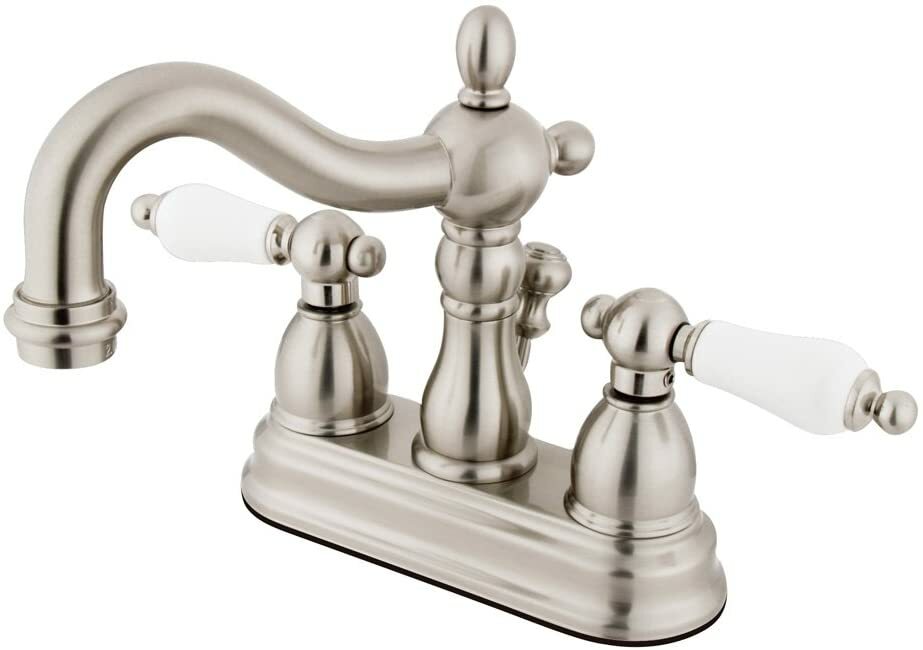 Elements Of Design EB1608PL Double Handle 4" Centerset Faucet - Satin Nickel