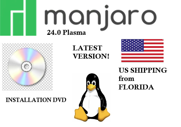 Manjaro Linux 24.0 Plasma DVD LATEST RELEASE SHIPPING FROM US (FLORIDA)