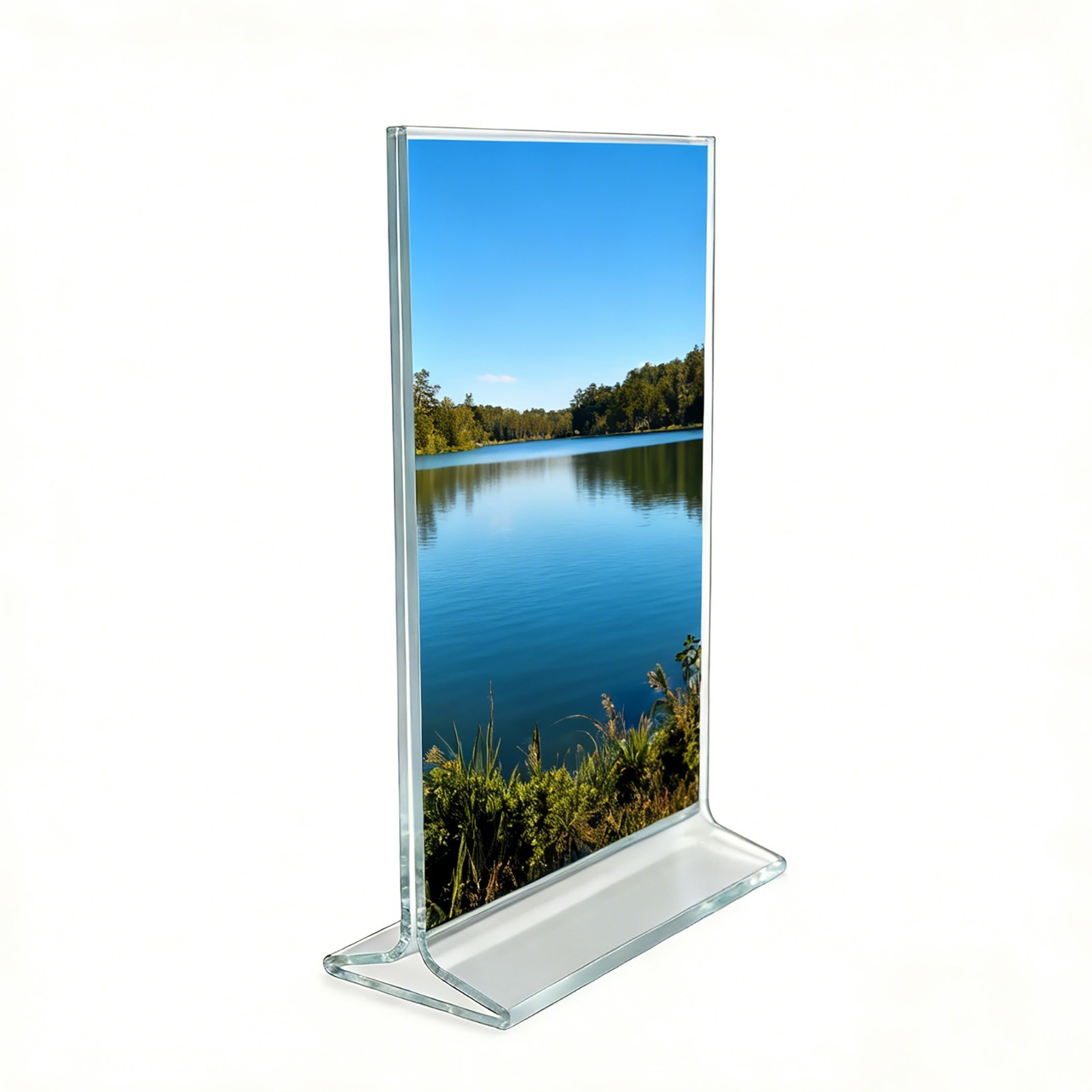 Clear Sign Holder 5.5X8.5" Portrait Picture Frame Menu Holder Literature Stand