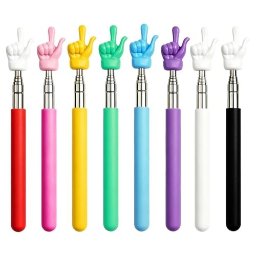 8 Pieces Telescopic Teacher Pointer Finger Pointer Stick for Teachers Coach
