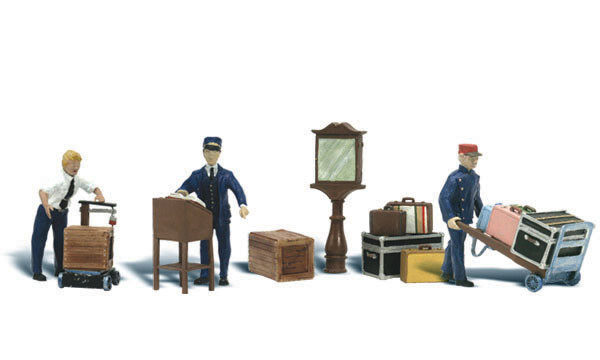 Woodland Scenics ~ HO Scale People ~ Depot Workers And Accessories ~ A1909