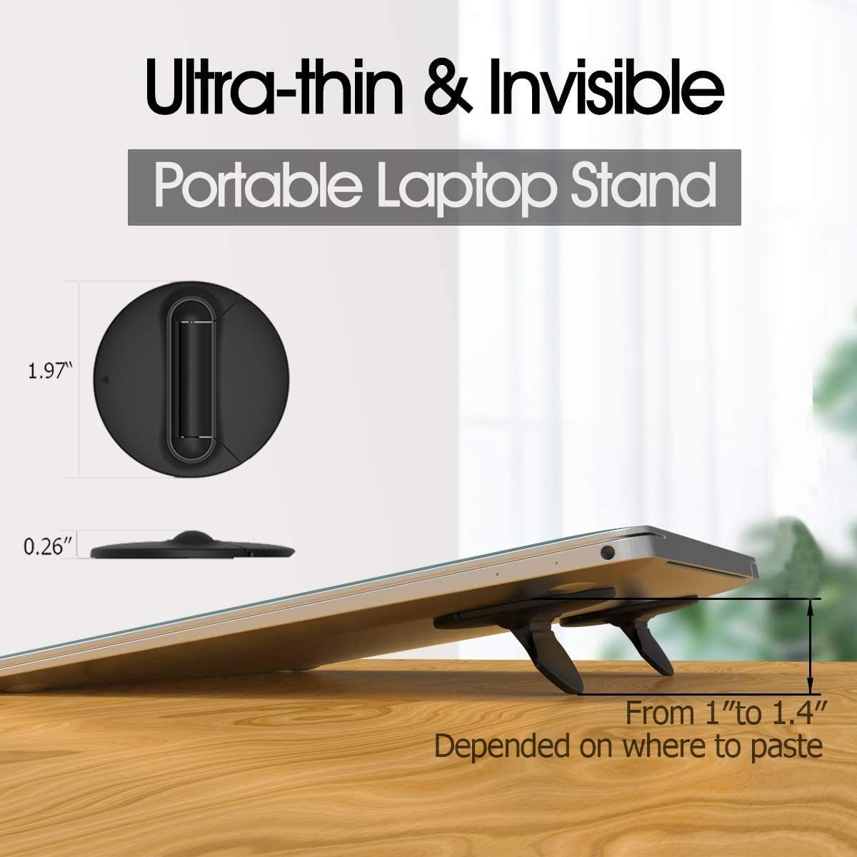 Portable Mini Laptop Stand for Desk Foldable Invisible Laptop Riser Lightweig...