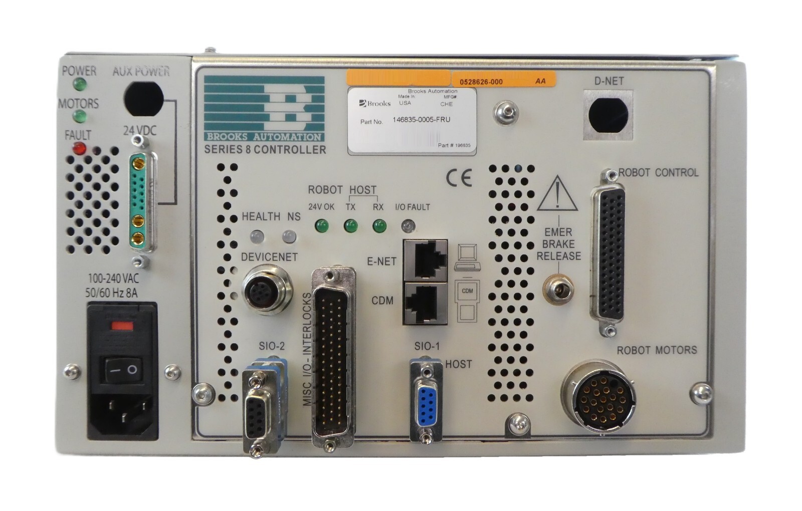 Brooks 146835-0005-FRU Series 8 Robot Controller KLA-Tencor 0528626-000 Working