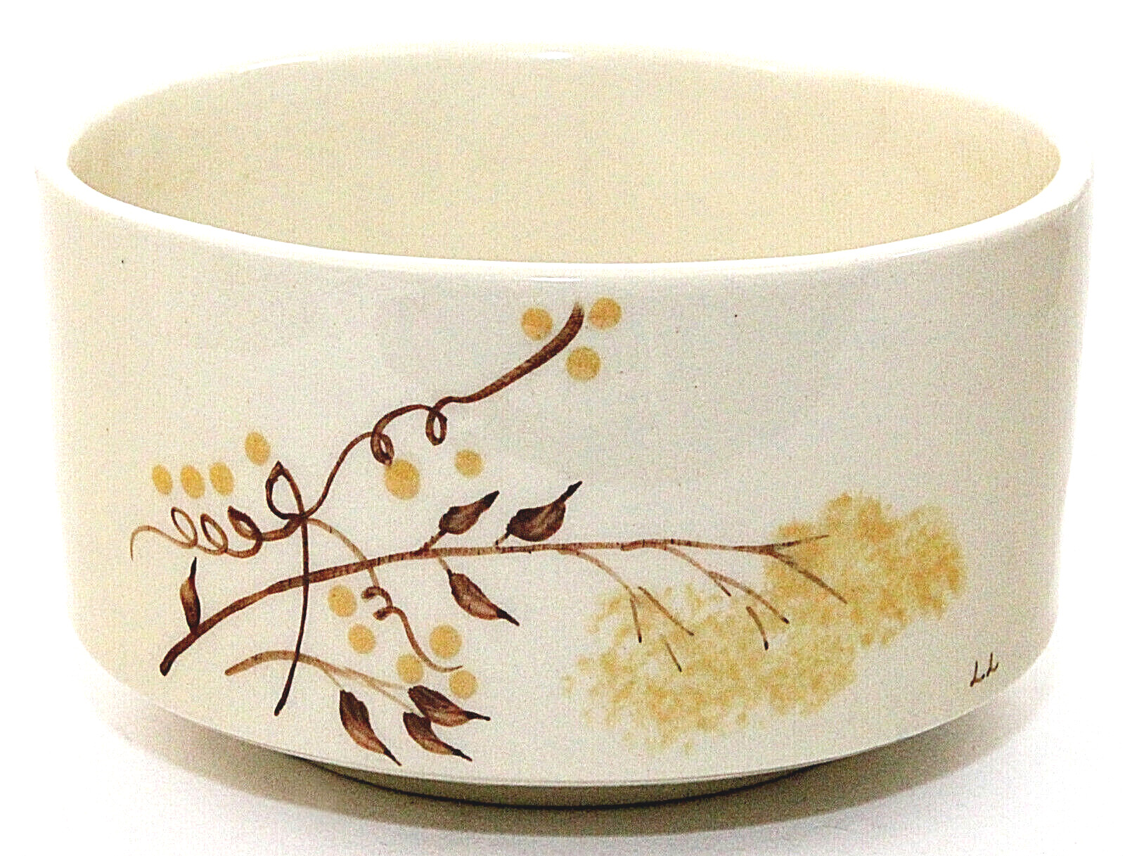 California Pottery Bowl Planter Brush USA MCM Retro Round 24 Oz Fall Colors VTG