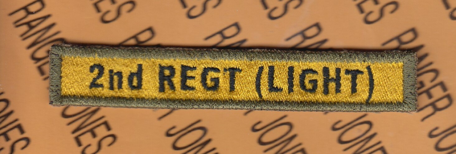 2nd REGT (LIGHT) Armored Regiment Tank Armor Tab 4" patch c/e