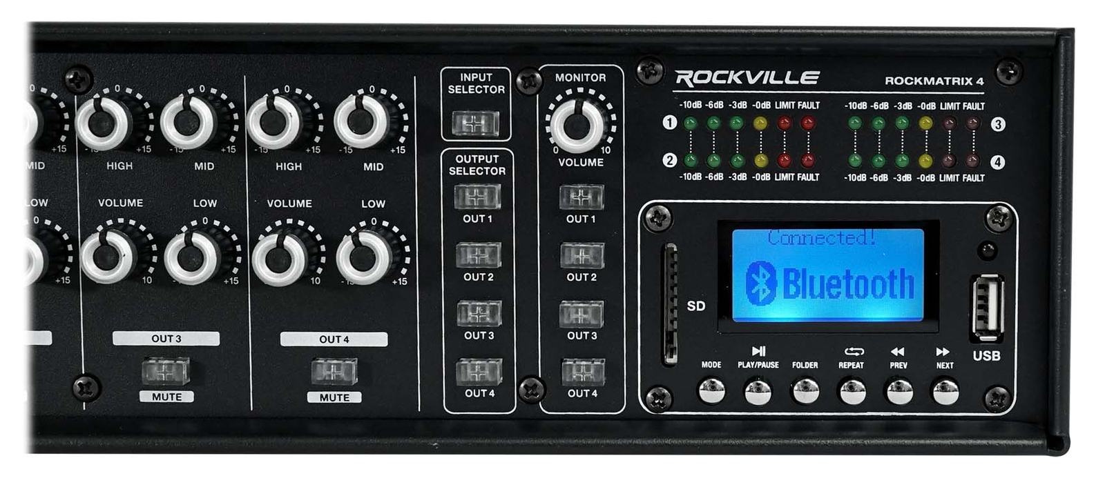 Rockville ROCK MATRIX 4 Zone Home Audio Amplifier Receiver Multi Room System