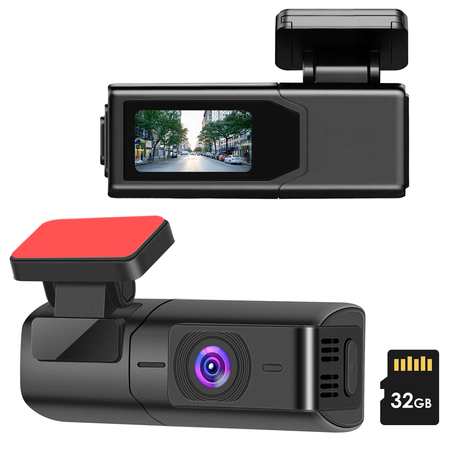 2K Dual Dash Camera for Cars, Free 32G SD Card and 140° Wide Angle WiFi App