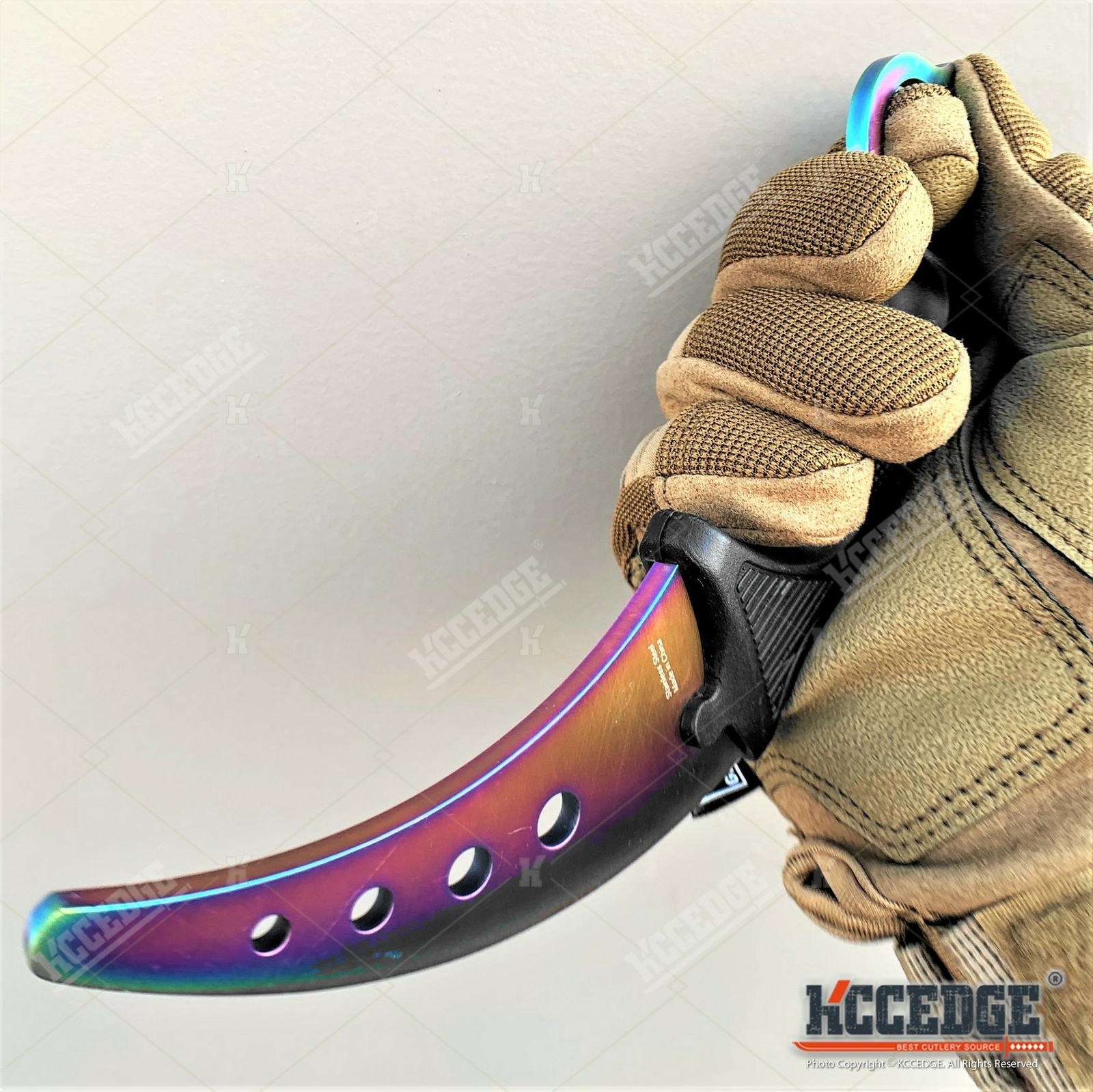 7.5" Fixed Blade Knife FULL METAL TRAINING KARAMBIT with DULL EDGE