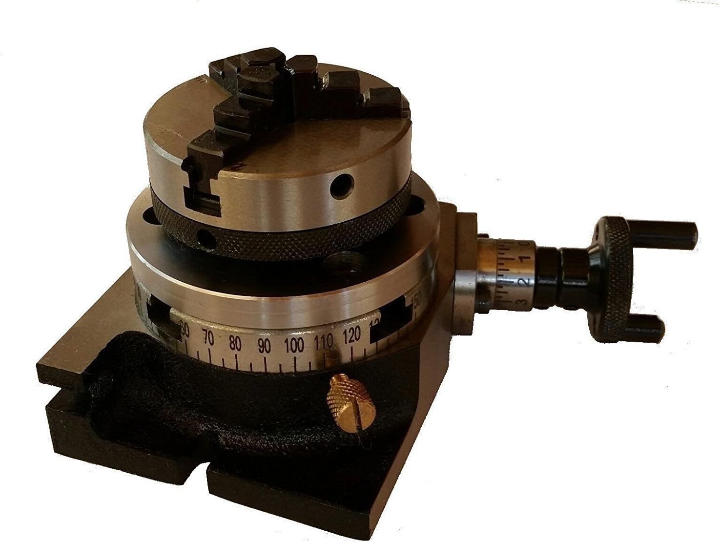 3" Inches - 75 mm Rotary Table & 50 mm 3 Jaws Self Centering Chuck + Back Plate
