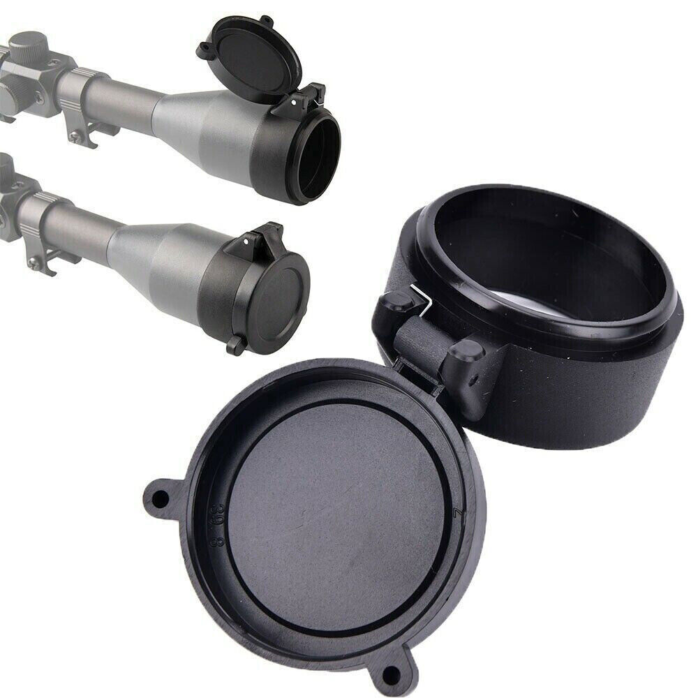 2x For Caliber Flip Up Scope Covers Rifle Scope Protect Objective Cap Lens Cover