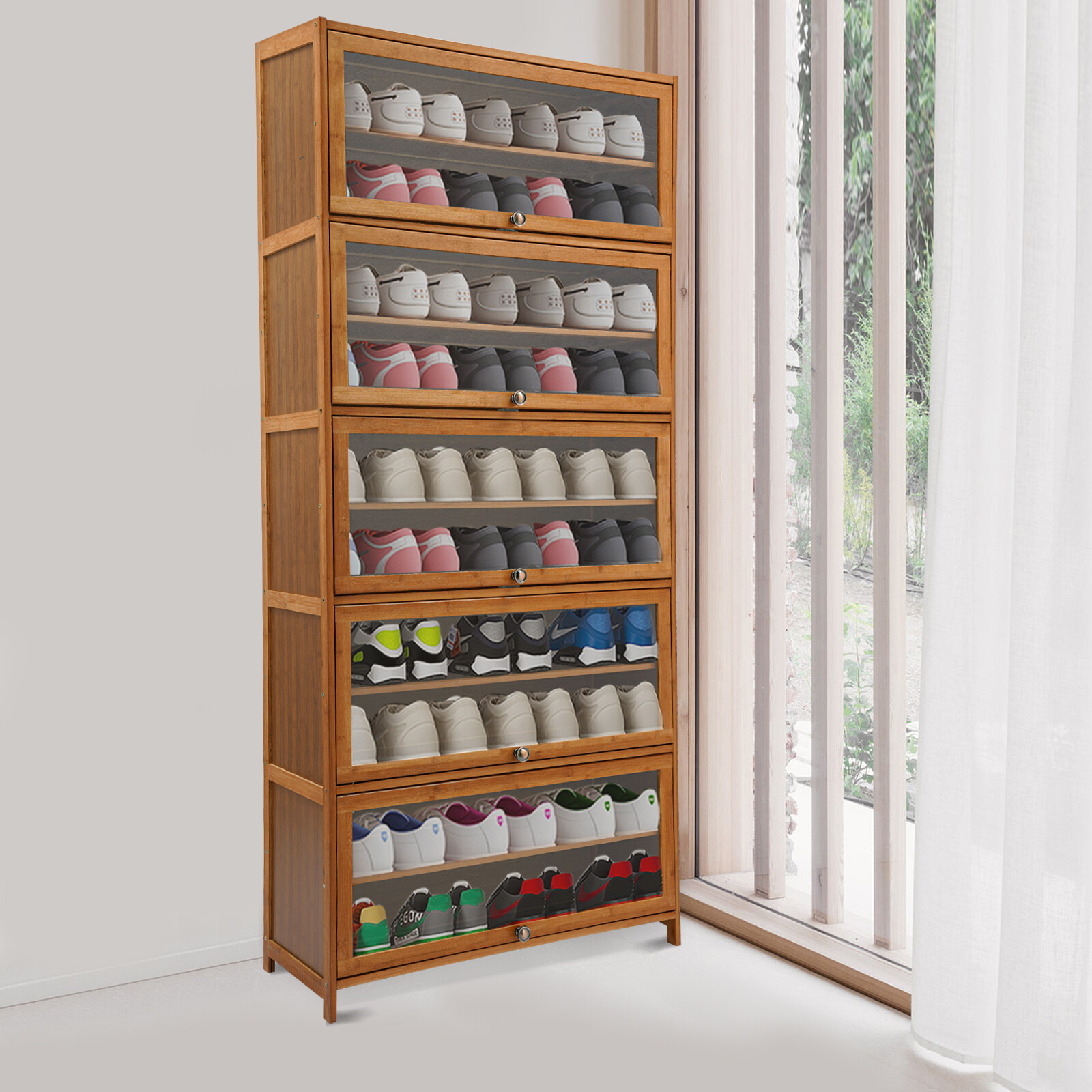 11-Tier 67" Tall Shoe Storage Cabinet Sneaker Organizer Rack for Home Entryway