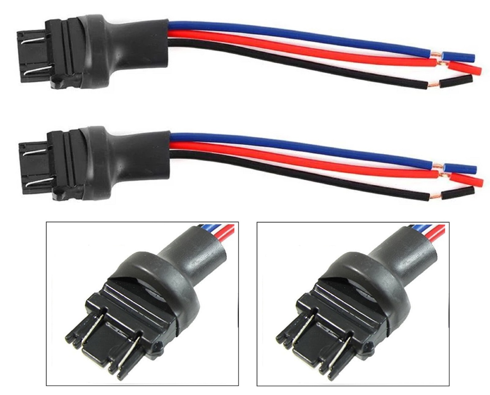 Pigtail Wire Male Socket 3157 T25 Two Harness Cable Back Up Reverse Lamp OE