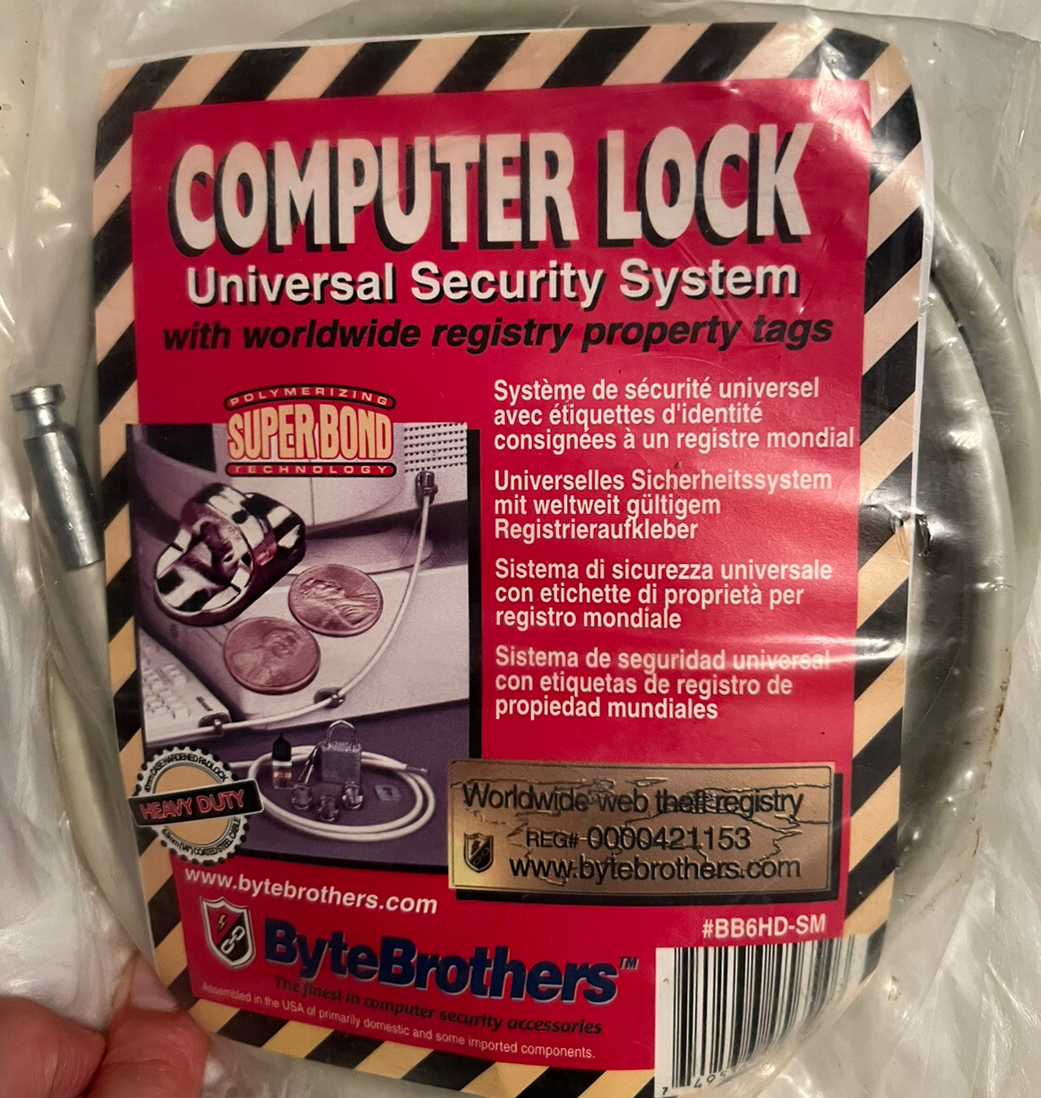 bytebrothers computer lock Universal Security System New Sealed Package