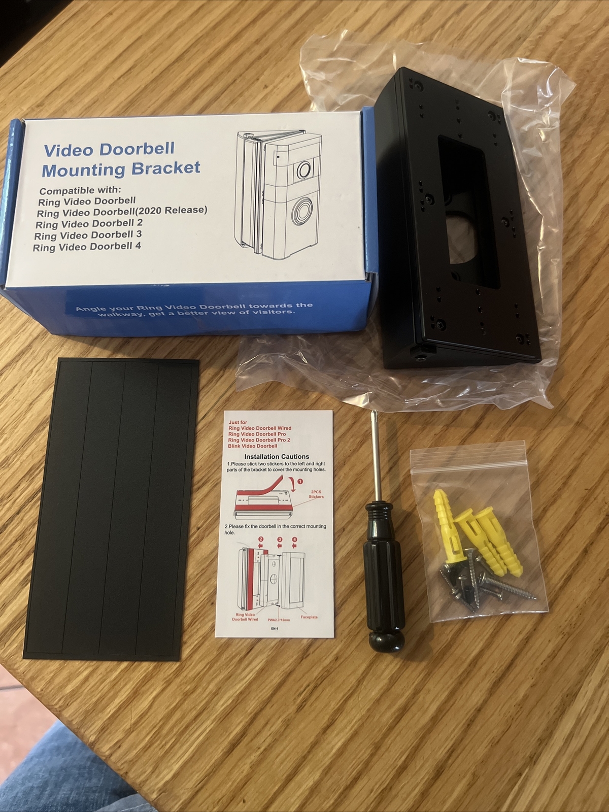 2 pk Adjustable Angle from 30* to 55* Mounting Bracket for Ring Video Doorbells