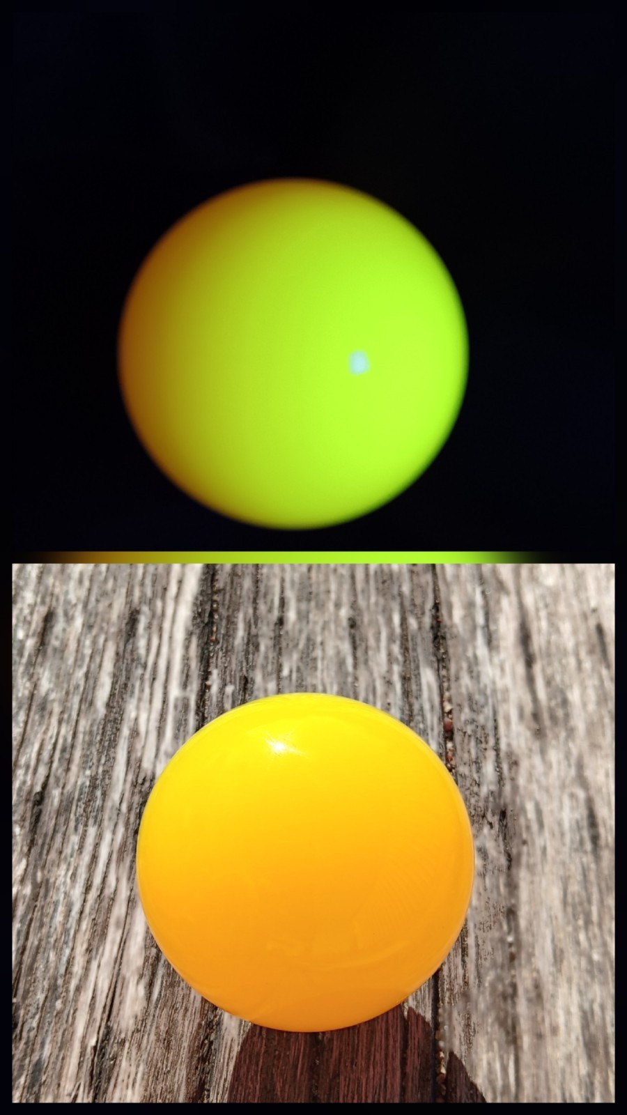 65mm  Acrylic Contact Juggling Ball Lemon Yellow UV