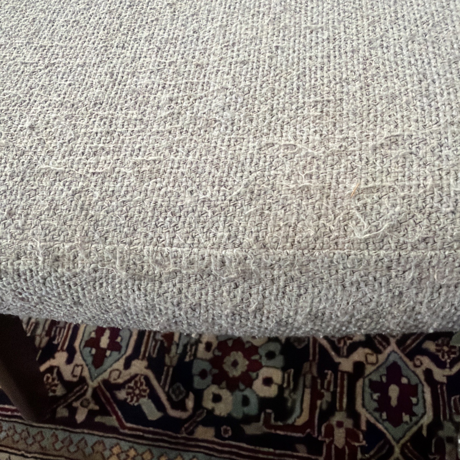 Upholstered Wood Footstool Gray/Brown - Baxton Studio