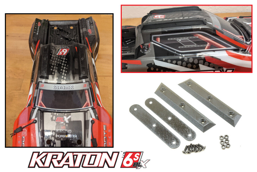 Upgrade Roof Rack Guard Skid Plates for ARRMA Kraton 6s BLX RC Monster Truck