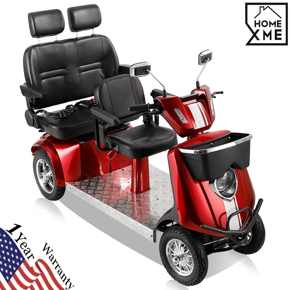 Heavy Duty 4 Wheels Mobility Scooter 3 Seater 1000W 31 Miles 600lbs Capacity