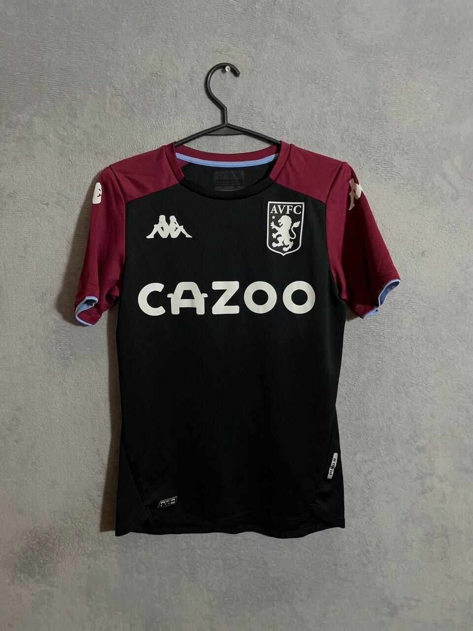 Aston Villa Training Jersey Football Soccer Shirt Black Kappa Young Size L/XL