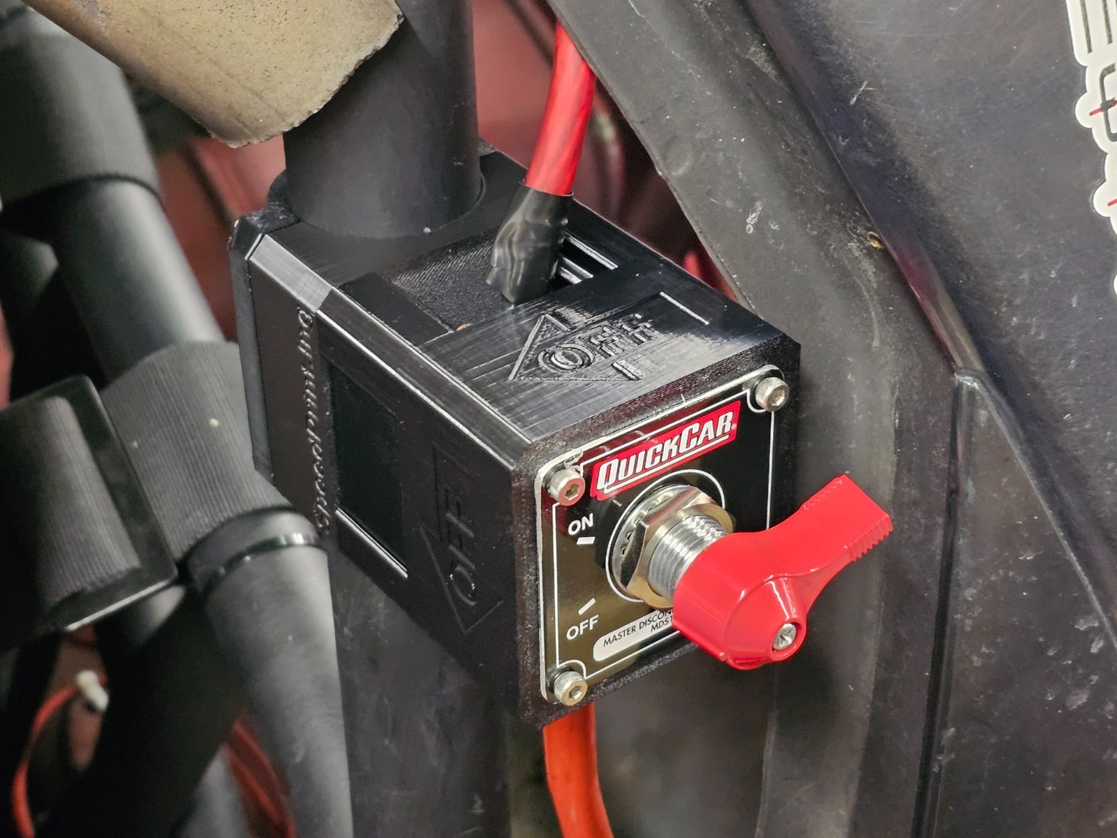 Roll Cage Mount for Disconnect Switch like QuickCar (top or side with hardware)