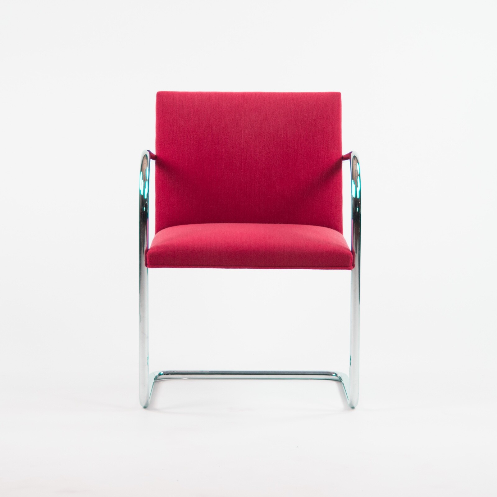 Original Knoll Mies Van Der Rohe Brno Chairs Red Fabric Sets Avail 2000s 2k MSRP