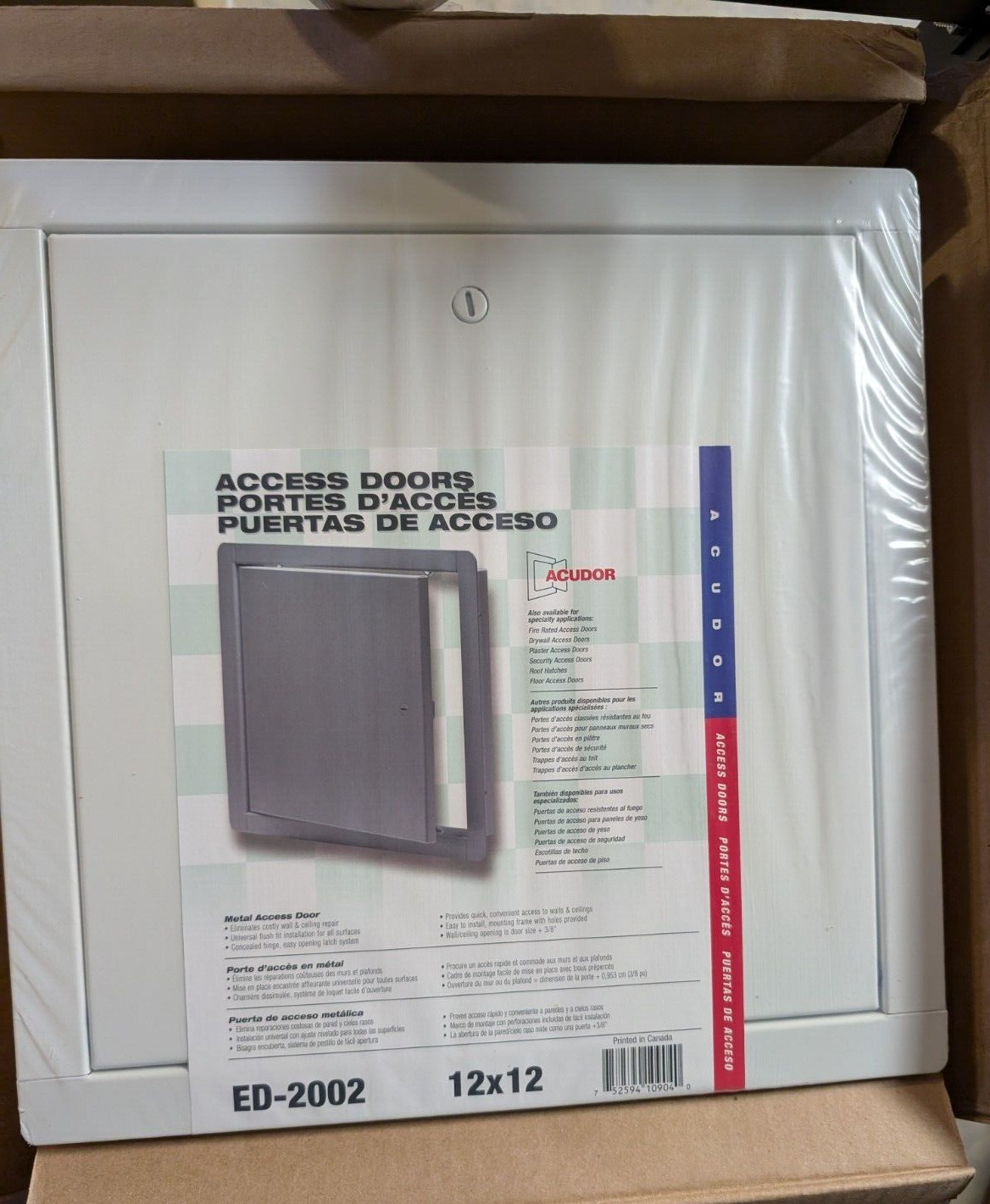 Acudor, Model ED-2002, Metal, Flush Access, Wall Access Door 12" x 12", White