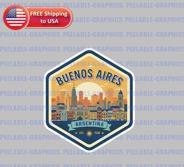 Buenos Aires City Argentina Country Souvenir Decal Sticker Travel Luggage C