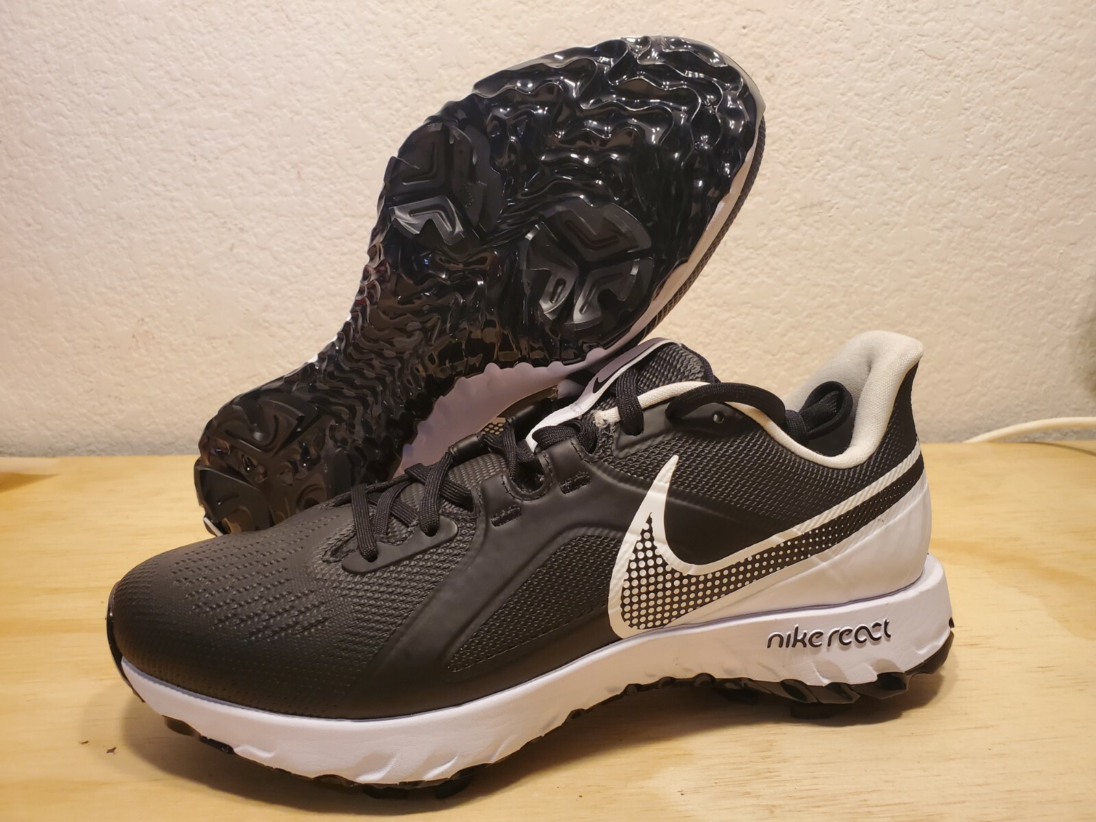 Nike Men React Infinity Pro 10 Golf Shoes Black White Size 8.5 CT6620-003