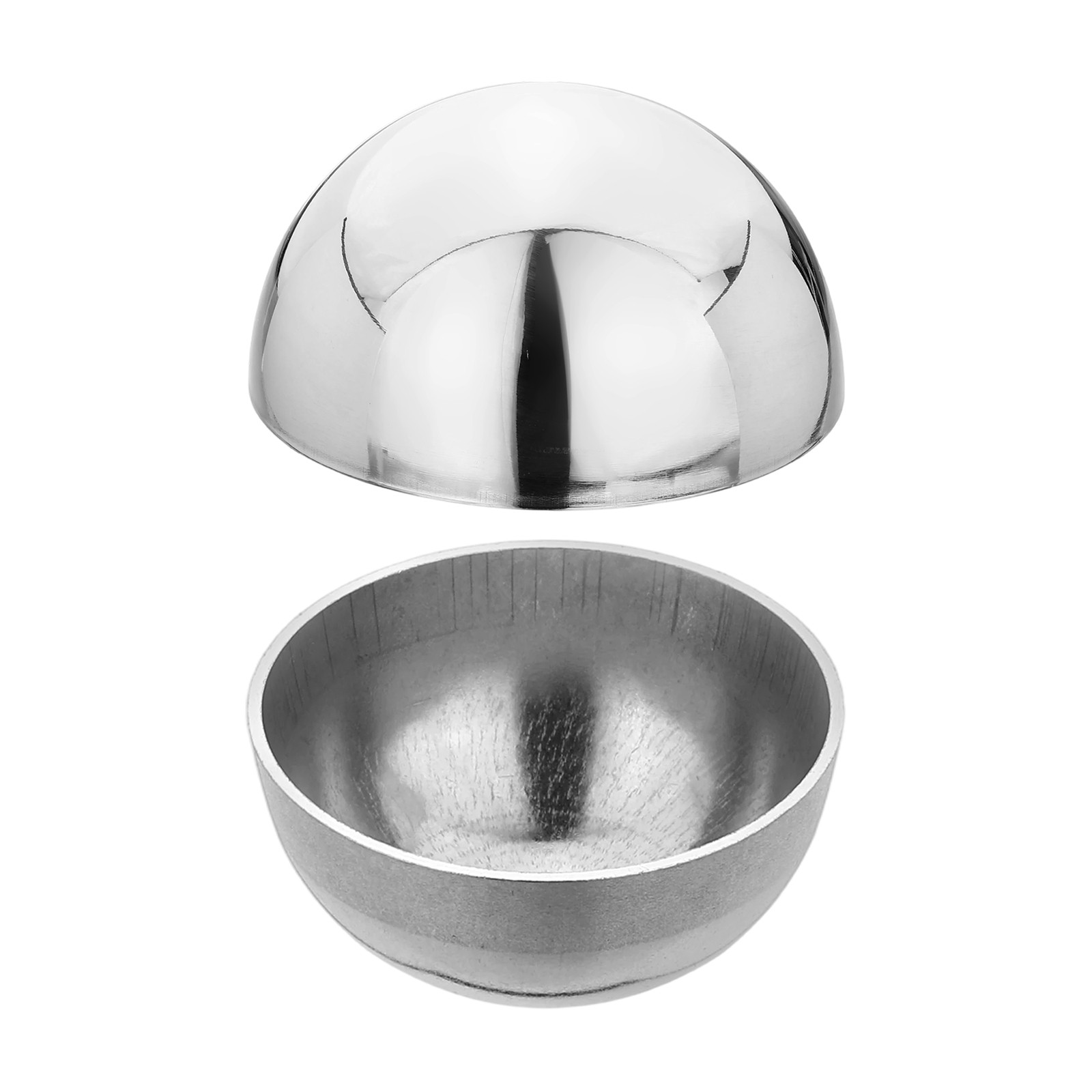 2Pcs Stainless Steel Hollow Half Ball, 49mm(1.93") Dia. Hollow Cap Balls