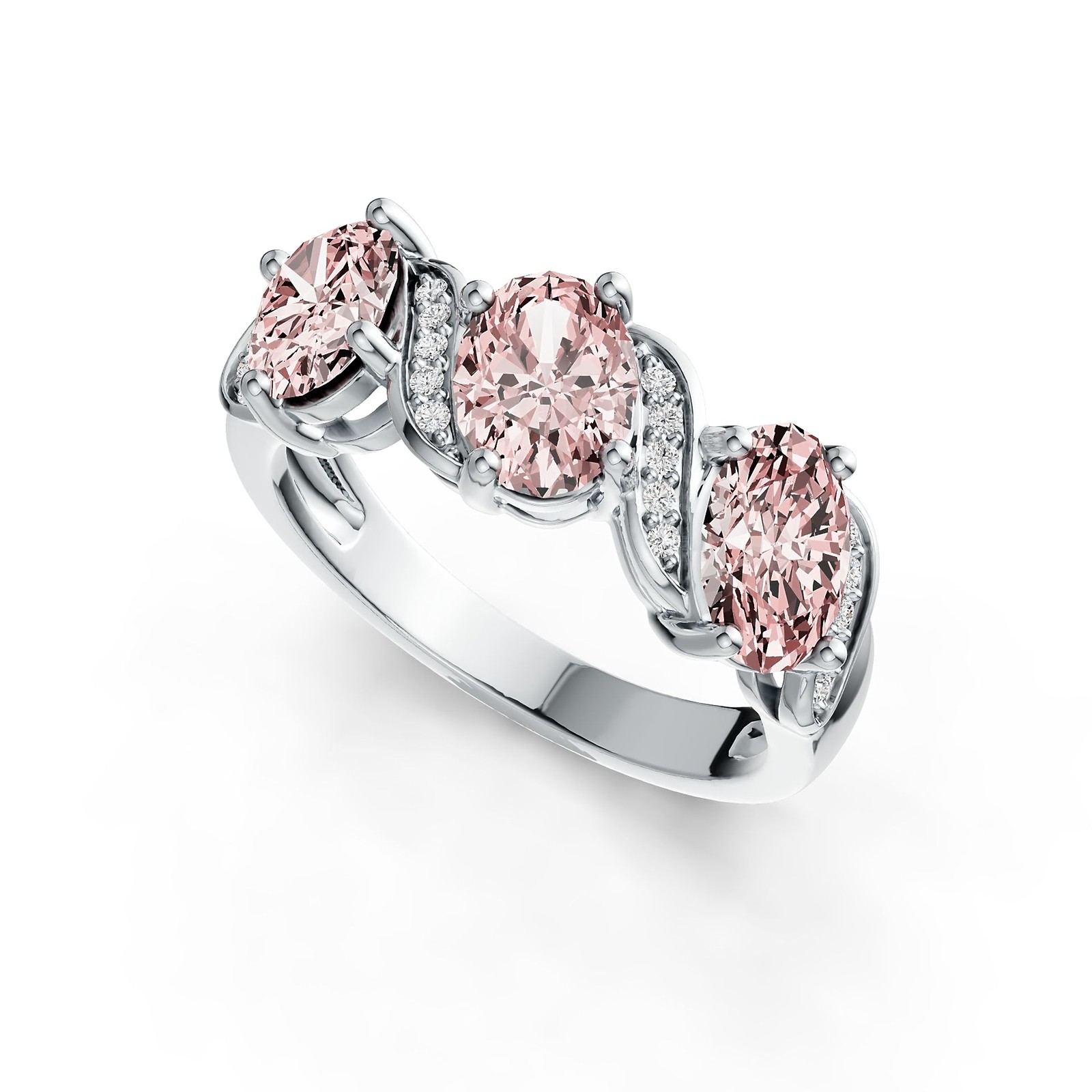 Sterling Silver Semi Mount Ring Setting Oval OV 7X5mm with White Topaz