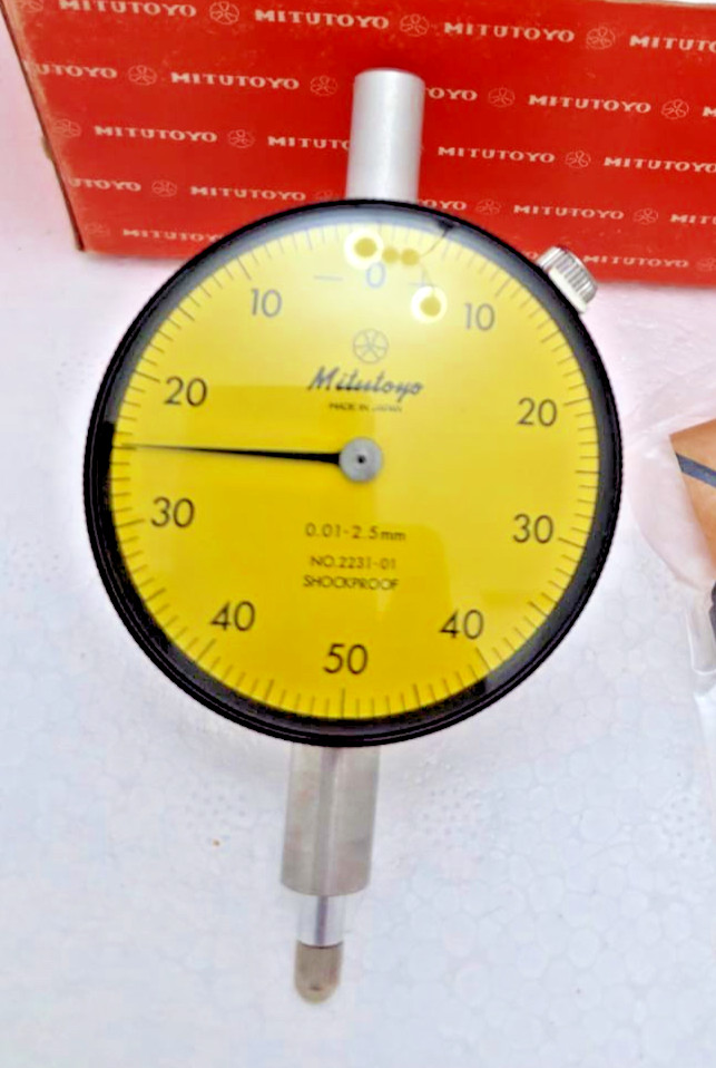 Mitutoyo 2231-01 Dial Indicator 0.01-2.5mm Graduation Shock Proof Made In Japan
