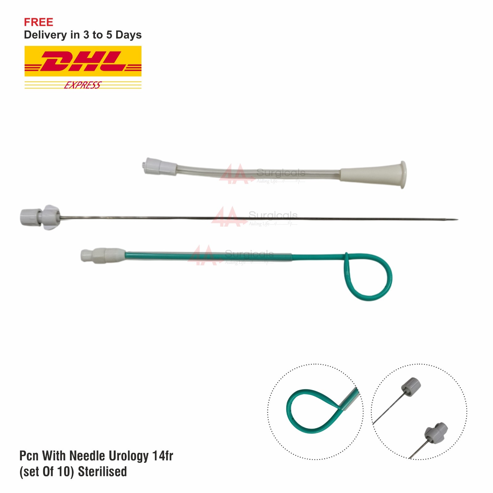 4A  PCN WITH NEEDLE UROLOGY 14fr (set of 10) Sterilised