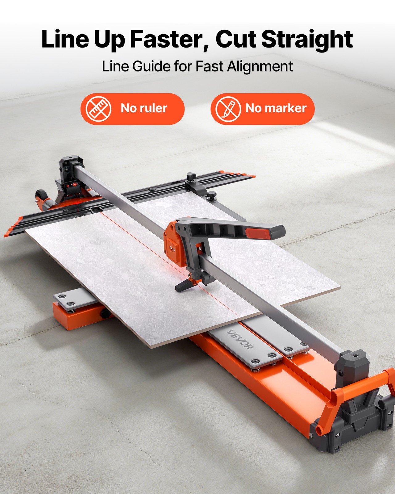 VEVOR 47.2-Inch Manual Tile Cutter Spring-Loaded Base Adjustable Angle Fence