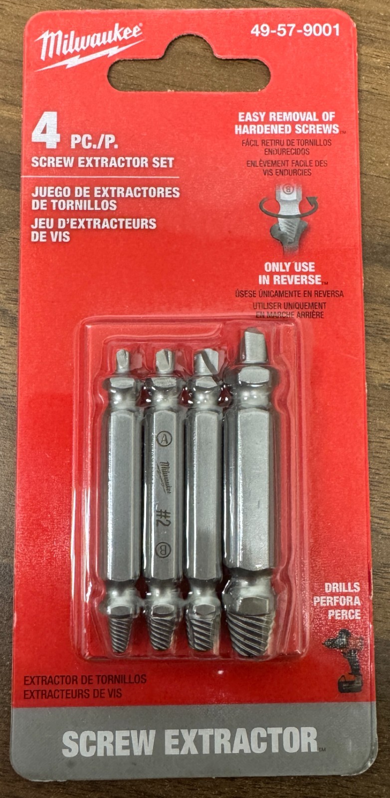 Milwaukee Tool 49-57-9001 M2 Hard Screw Extractor 4Pc Set NEW+FREE SHIPPING!!!!!