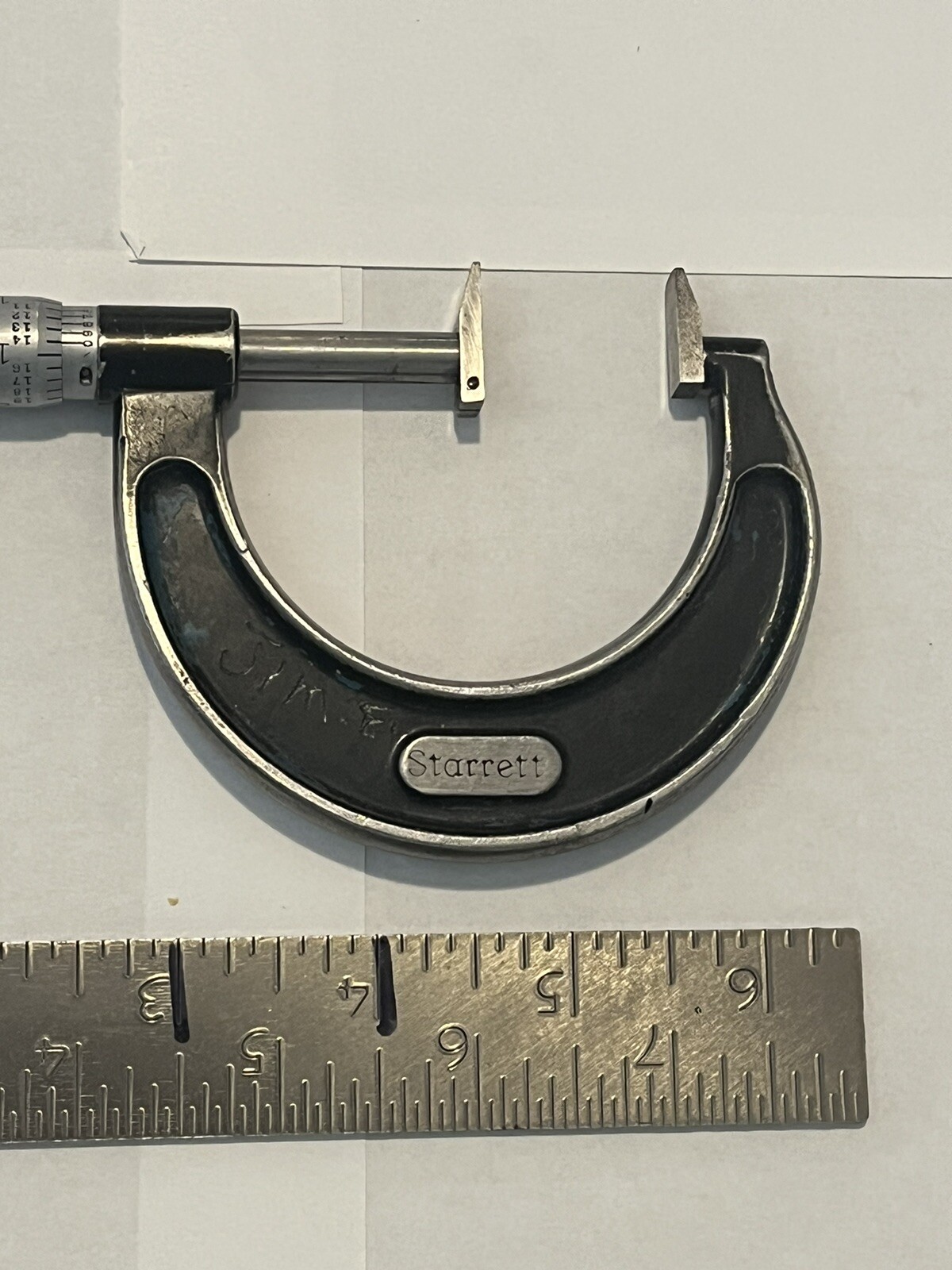 Starrett Micrometer 1-2" Gear Cutting Span Custom Made
