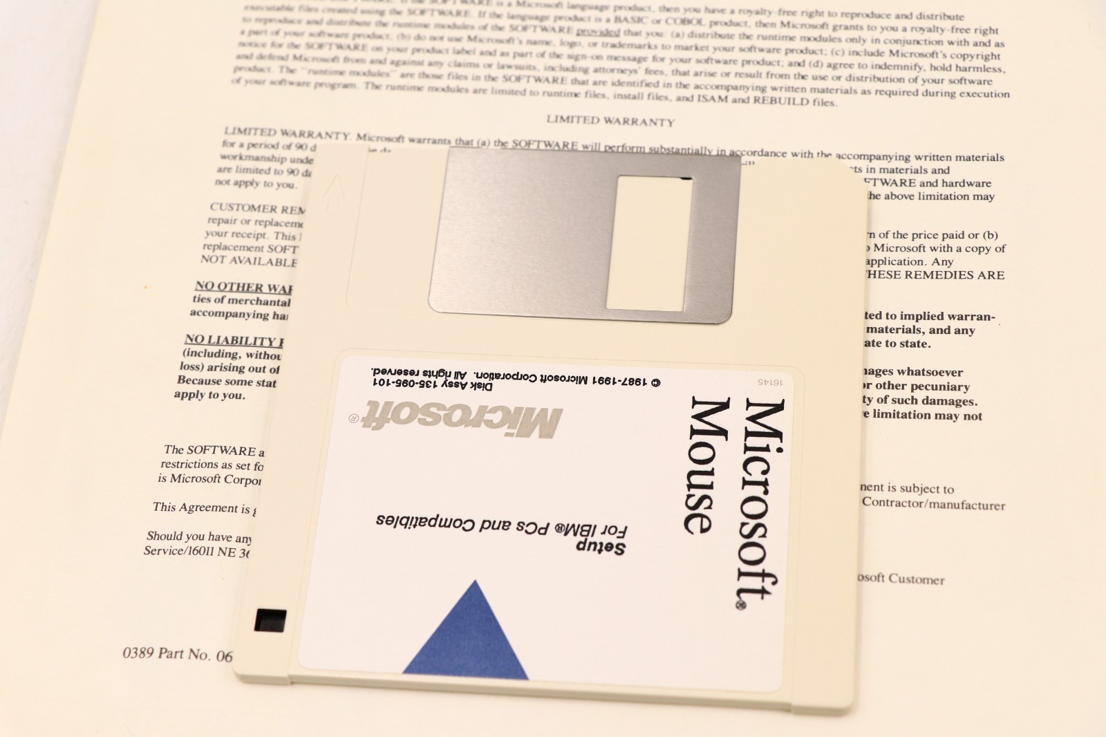 Microsoft Mouse 3.5 5.25 Floppy Disks & Manual 1991 Version