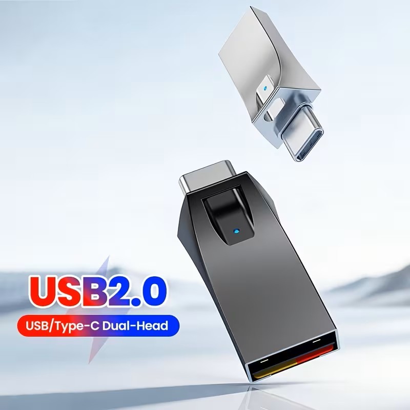 Mini USB C Dual Head OTG Card Reader USB 2.0 Type C to Micro SD TF Adapter