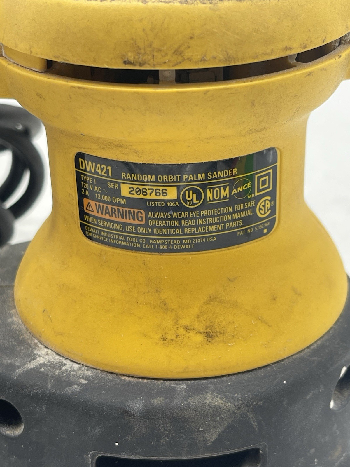 DeWalt DW421 Corded Orbital 5" Disc Palm Sander Hook N Loop Pad Bag E440