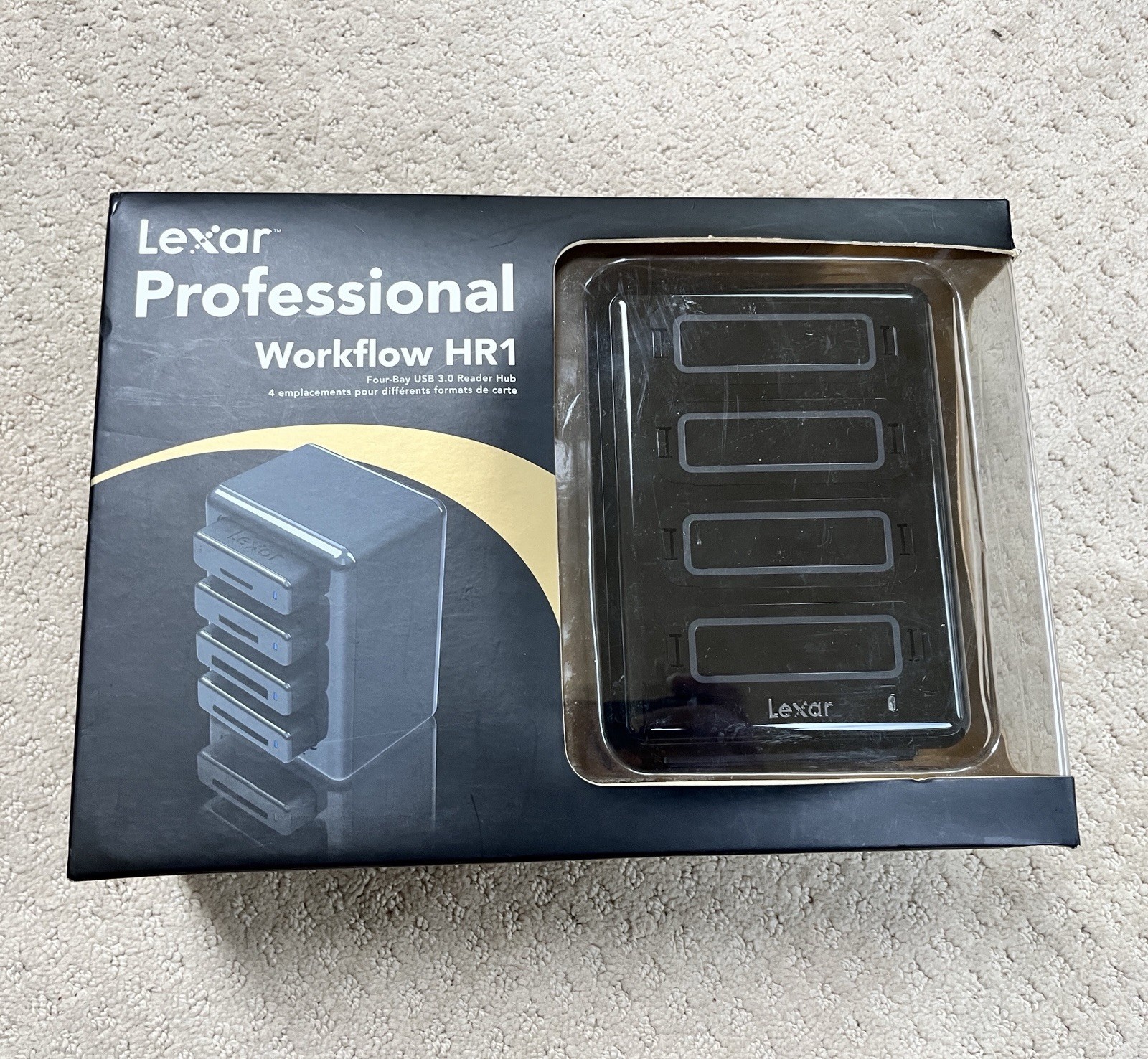 New Lexar Professional Workflow HR1 Black Four-Bay USB 3.0 Reader Hub