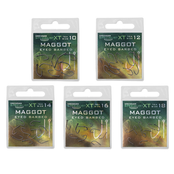 Drennan Specialist XT Maggot Strong High Carbon Steel Specialist Fishing Hooks
