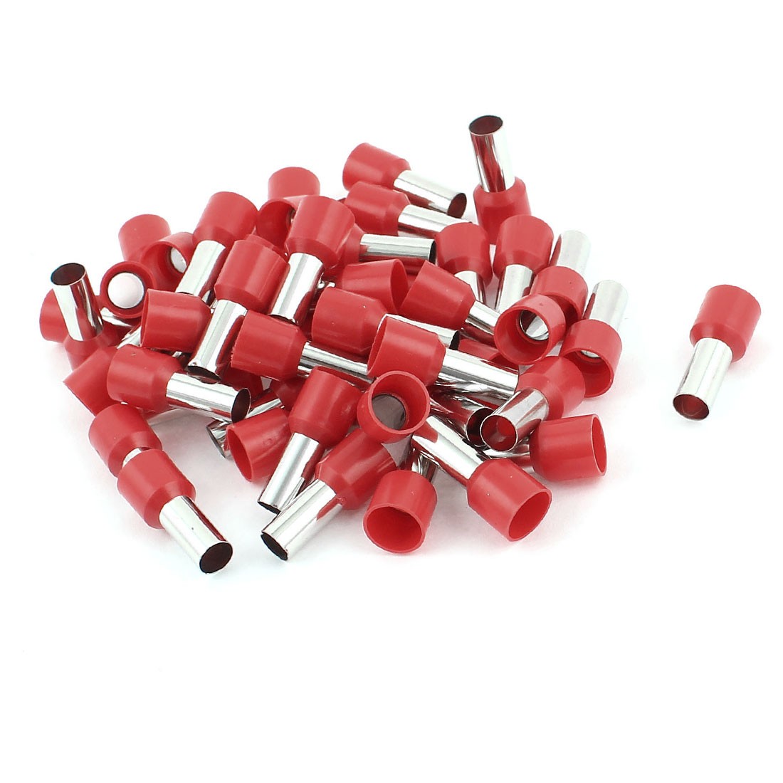 16mm2 Crimp Cord Wire End Terminal Insulated Bootlace Ferrule Red 50Pcs