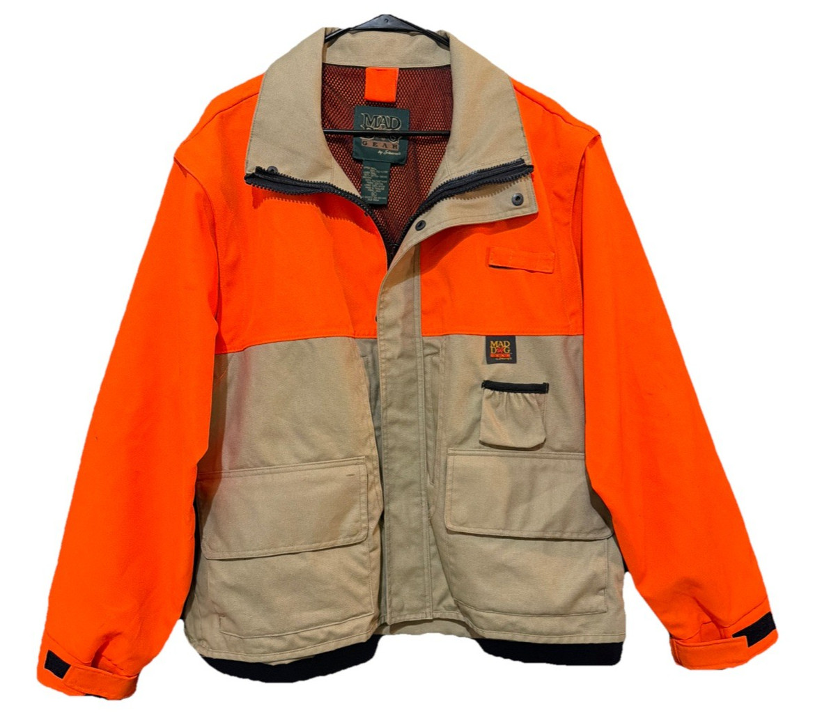 Stearns Mad Dog Gear Men's XL Convertible Jacket/Vest Blaze Tan/Orange Vintage