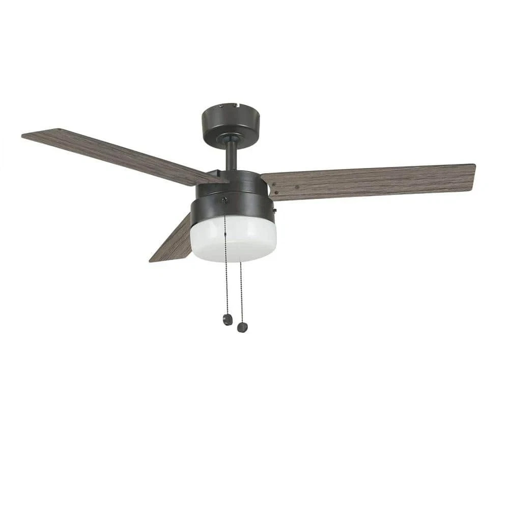 Hampton Bay Montgomery II 44" Indoor Oil-Rubbed Bronze Ceiling Fan w Light Kit