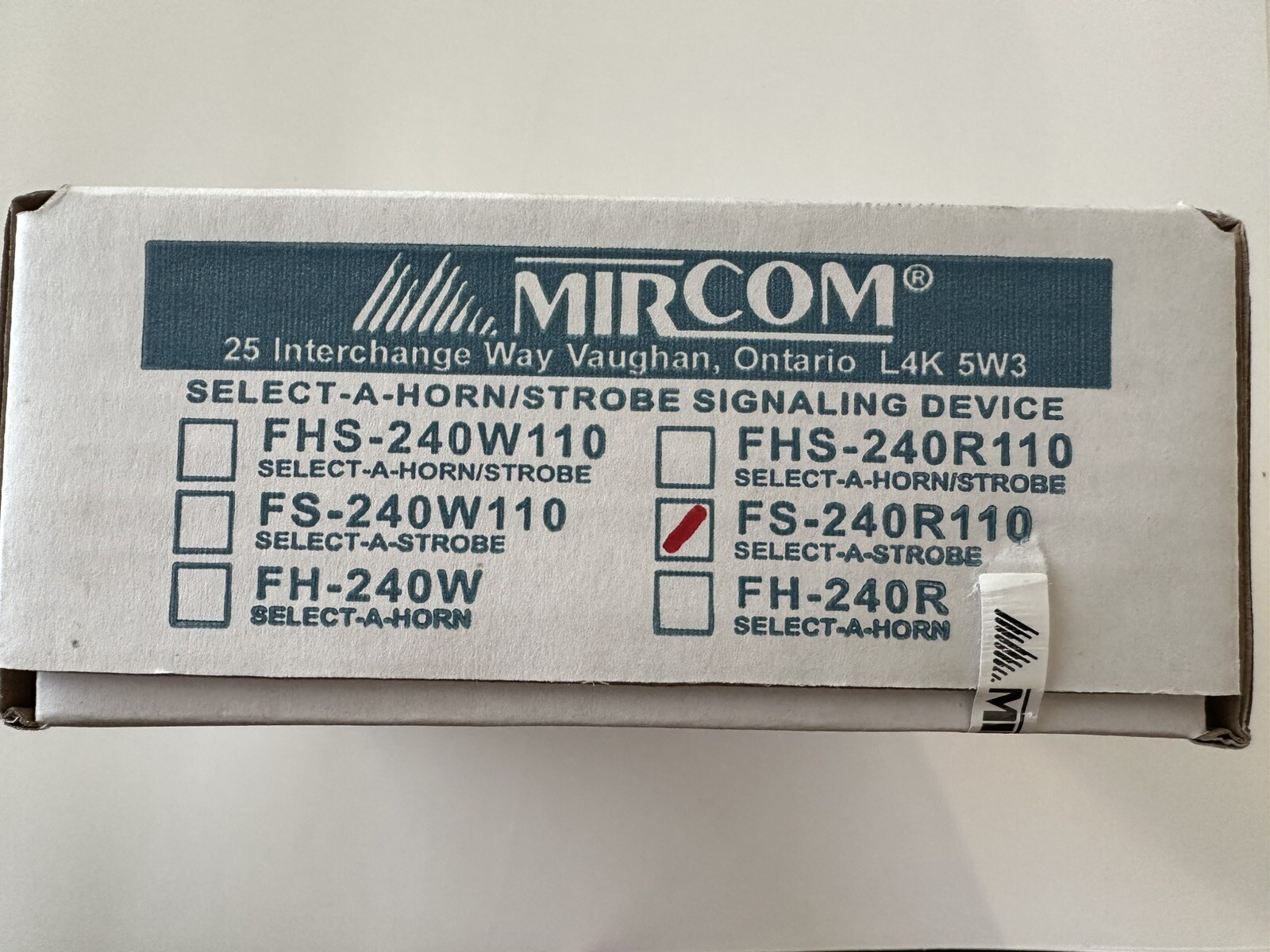 NEW IN BOX: Mircom Wall Mount Strobe FS-240R110 (red)