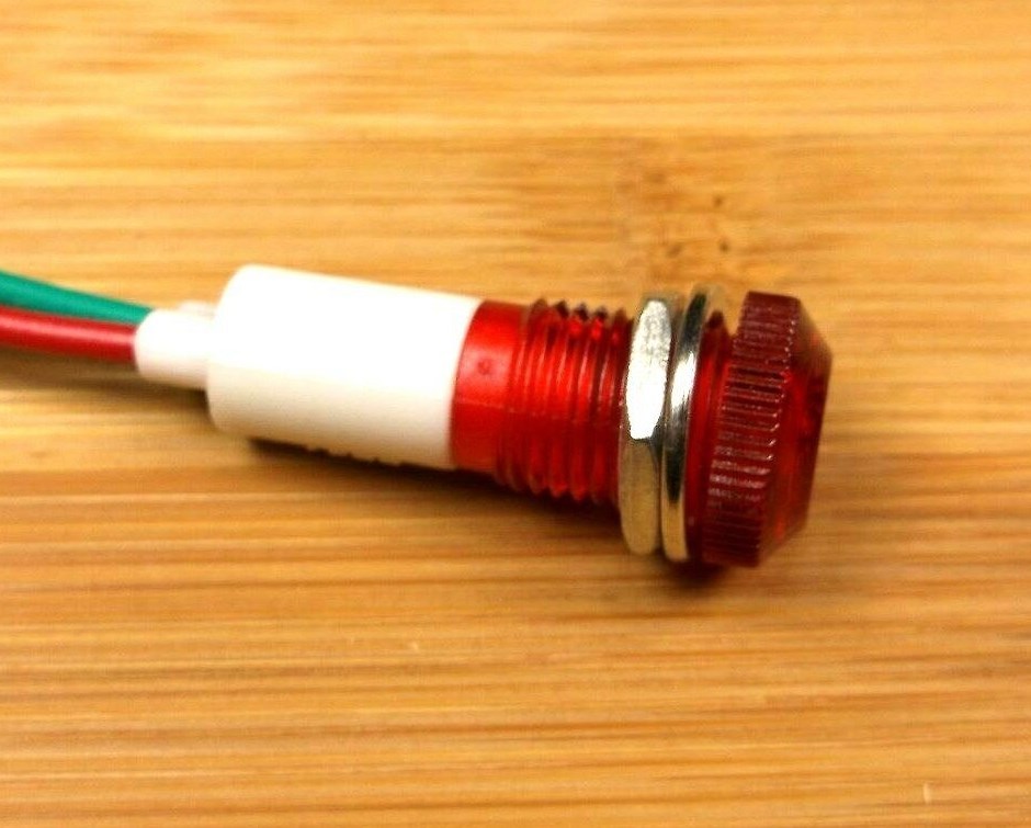 3 BBT Waterproof 12 VDC Low Profile Red LED Indicator Lights