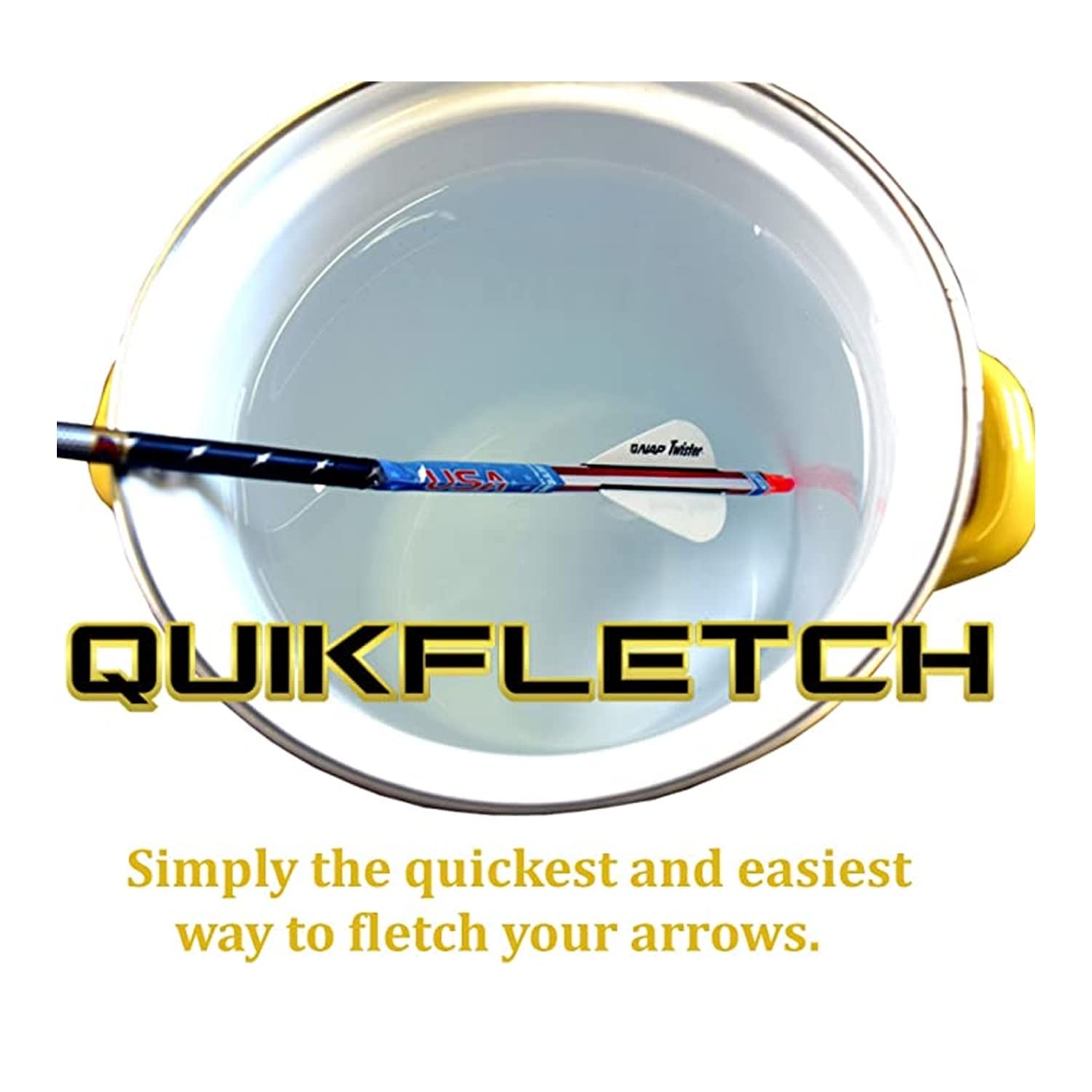 NAP Quickfletch Hellfire STD 3" Arrow Fletching, 6-pack, White/Yellow