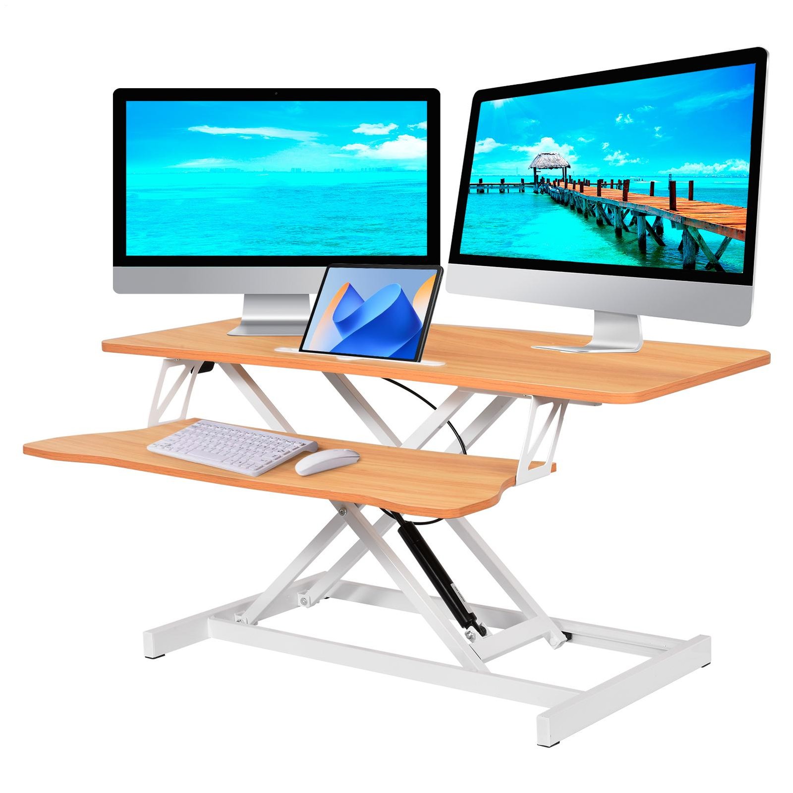 37" Height Adjustable Home Office Desk Converter Computer Desk Riser