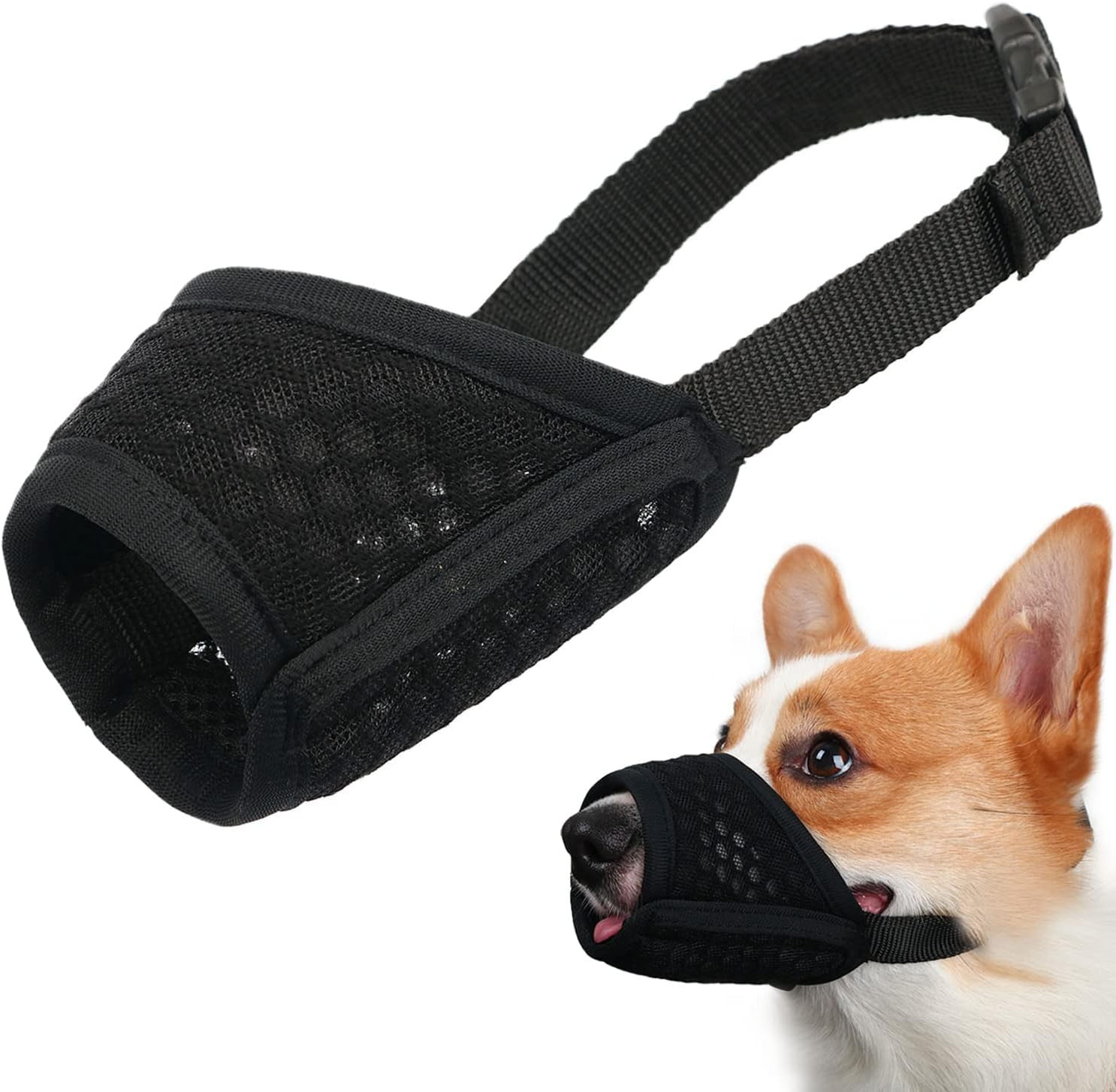 Dog Muzzle, Puppy Soft Mesh Muzzle for Small Medium Large Dogs Chihuahua Poodles