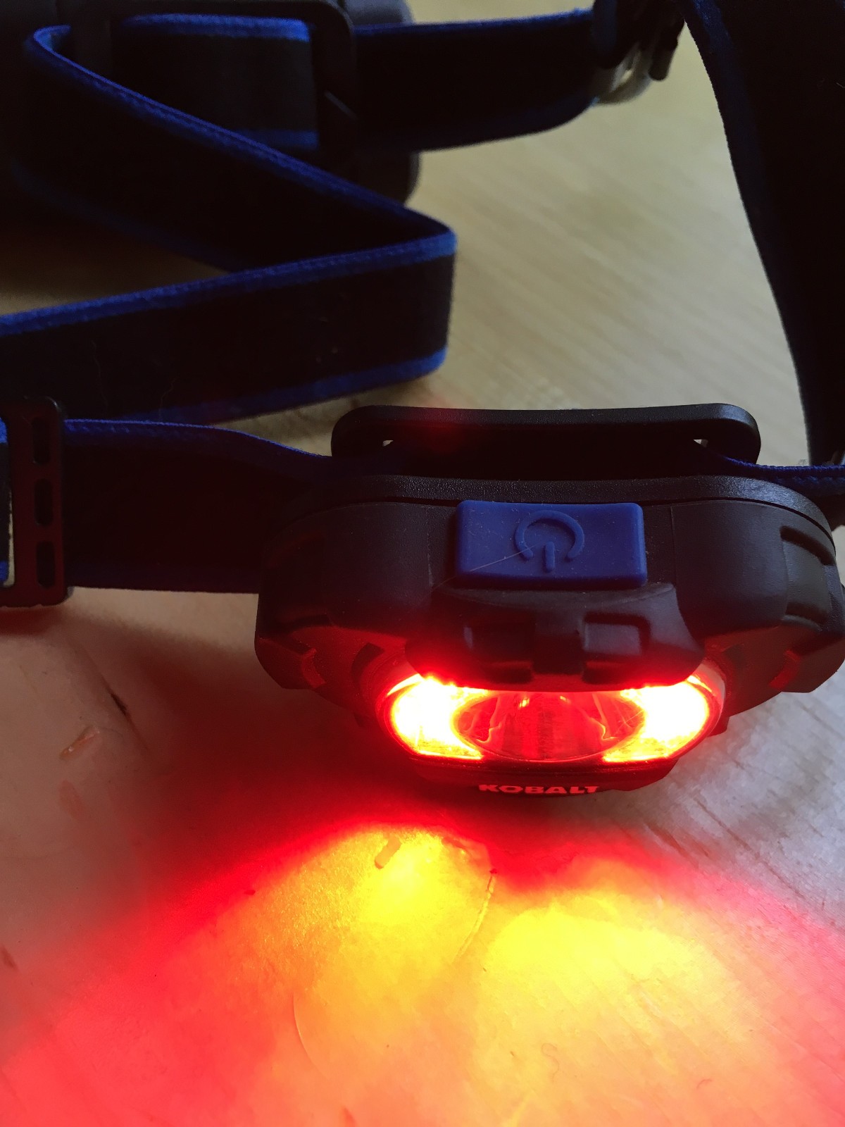 Kobalt 350 Lumen LED Headlamp 4 Modes Adjustable Strap Work Light Walking Black