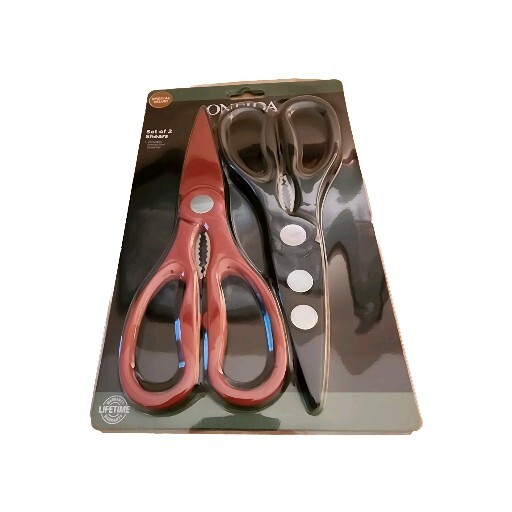 NEW - Oneida Kitchen Shears w/ Magnetic Sheath - 9in - 2 Scissors Set